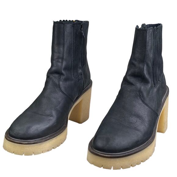 Free People Women's James Black Leather Chelsea Boots Size 39 US 9 - Picture 6 of 15